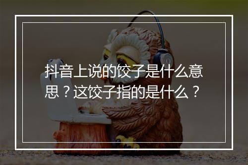 抖音上说的饺子是什么意思？这饺子指的是什么？