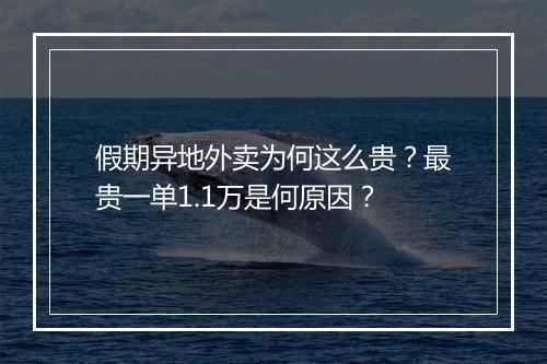 假期异地外卖为何这么贵？最贵一单1.1万是何原因？