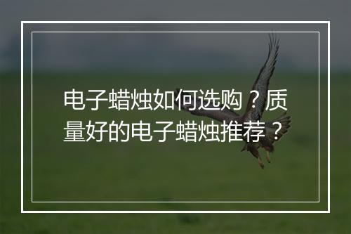 电子蜡烛如何选购?质量好的电子蜡烛推荐?