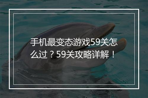 手机最变态游戏59关怎么过？59关攻略详解！