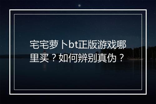 宅宅萝卜bt正版游戏哪里买？如何辨别真伪？