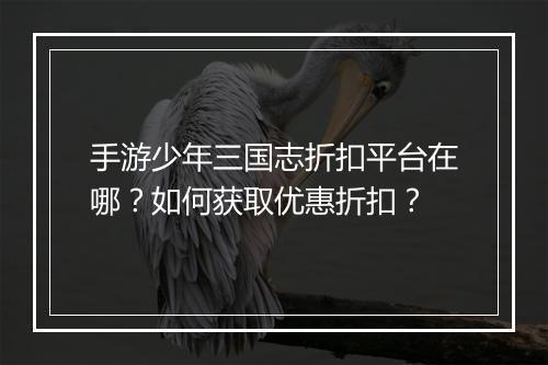 手游少年三国志折扣平台在哪？如何获取优惠折扣？