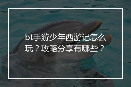 bt手游少年西游记怎么玩?攻略分享有哪些?