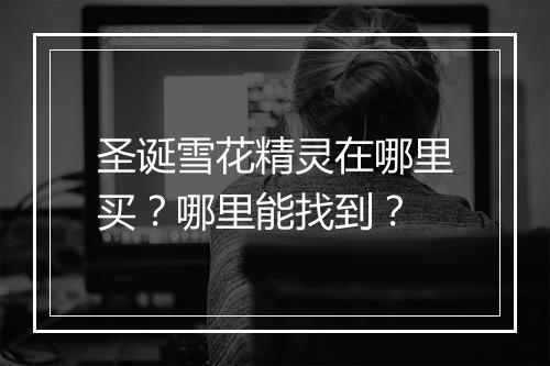 圣诞雪花精灵在哪里买？哪里能找到？