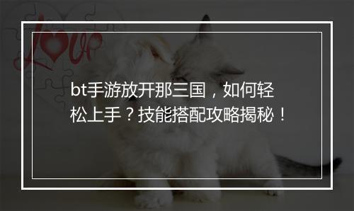 bt手游放开那三国，如何轻松上手？技能搭配攻略揭秘！