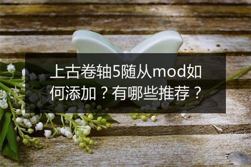 上古卷轴5随从mod如何添加?有哪些推荐?