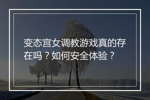 变态宫女调教游戏真的存在吗?如何安全体验?