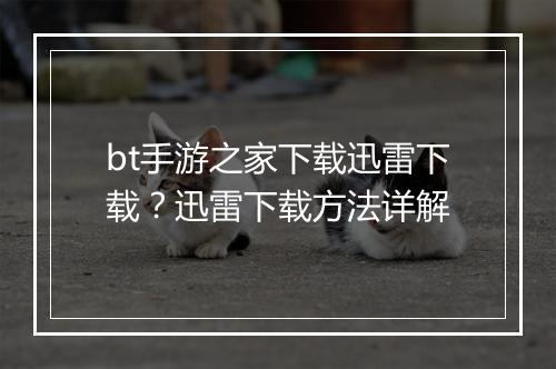 bt手游之家下载迅雷下载？迅雷下载方法详解
