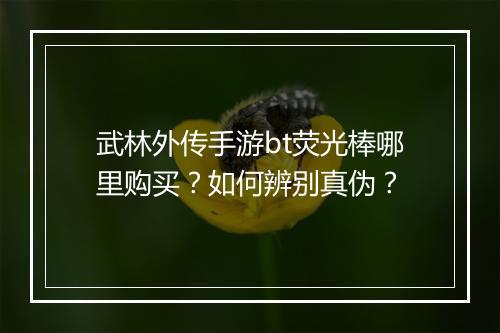 武林外传手游bt荧光棒哪里购买？如何辨别真伪？