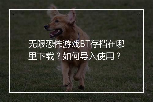 无限恐怖游戏BT存档在哪里下载？如何导入使用？