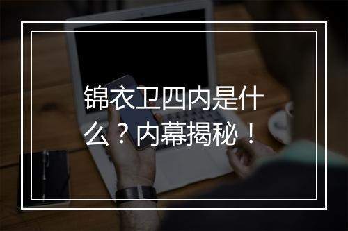 锦衣卫四内是什么?内幕揭秘!