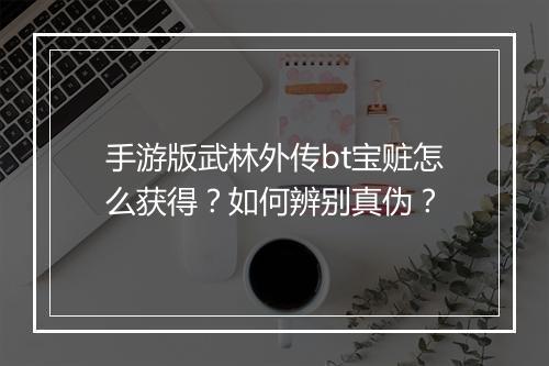 手游版武林外传bt宝赃怎么获得?如何辨别真伪?