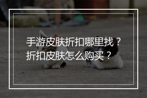 手游皮肤折扣哪里找?折扣皮肤怎么购买?