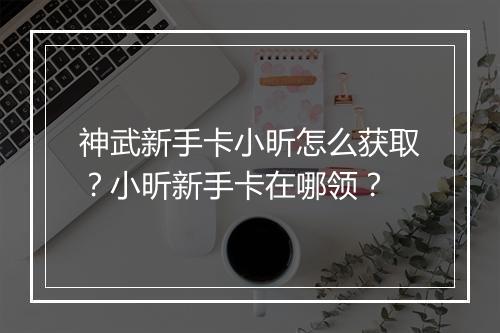 神武新手卡小昕怎么获取?小昕新手卡在哪领?