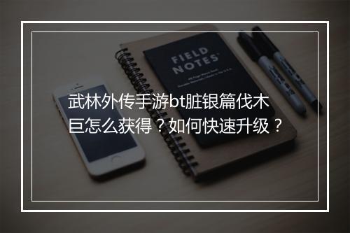 武林外传手游bt脏银篇伐木巨怎么获得?如何快速升级?