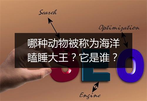 哪种动物被称为海洋瞌睡大王？它是谁？