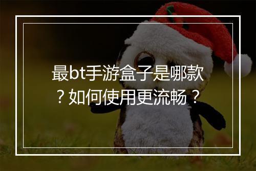 最bt手游盒子是哪款？如何使用更流畅？