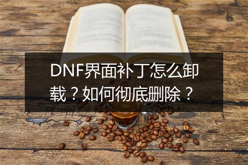 DNF界面补丁怎么卸载?如何彻底删除?