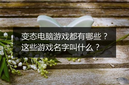 变态电脑游戏都有哪些?这些游戏名字叫什么?