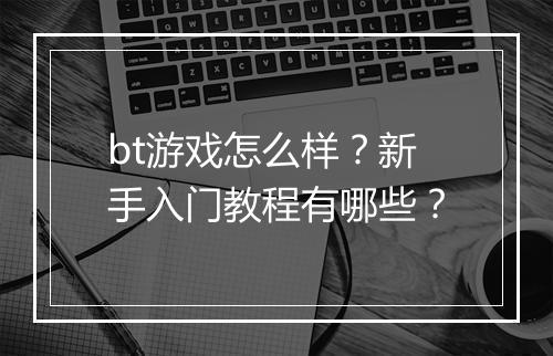 bt游戏怎么样？新手入门教程有哪些？