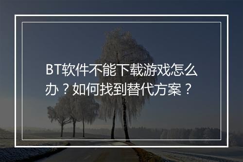 BT软件不能下载游戏怎么办?如何找到替代方案?