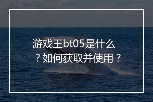游戏王bt05是什么？如何获取并使用？