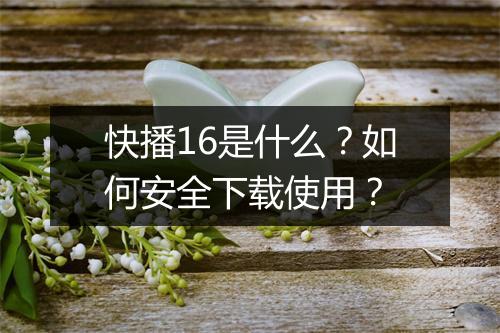 快播16是什么?如何安全下载使用?