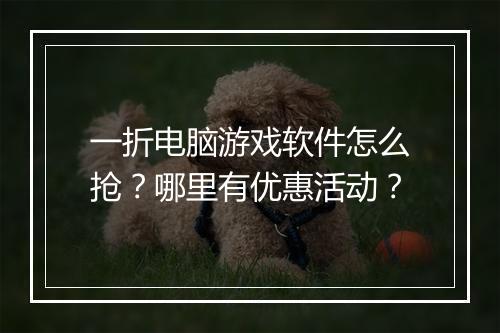 一折电脑游戏软件怎么抢？哪里有优惠活动？