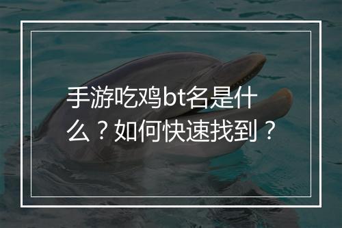 手游吃鸡bt名是什么？如何快速找到？