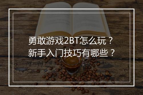 勇敢游戏2BT怎么玩?新手入门技巧有哪些?