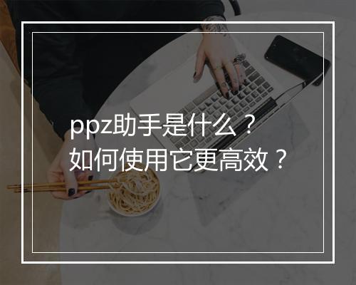 ppz助手是什么?如何使用它更高效?