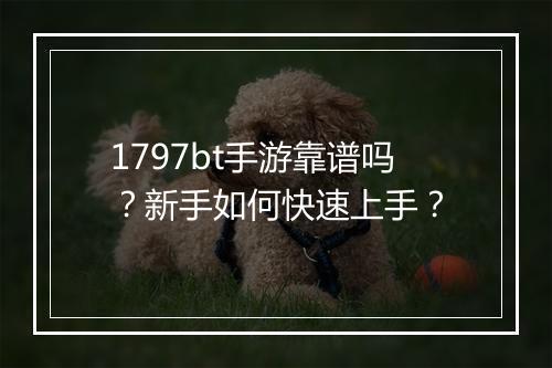 1797bt手游靠谱吗？新手如何快速上手？