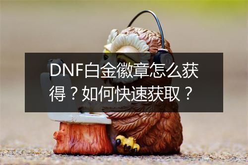 DNF白金徽章怎么获得？如何快速获取？