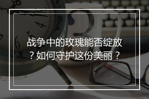 战争中的玫瑰能否绽放？如何守护这份美丽？
