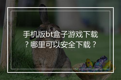 手机版bt盒子游戏下载?哪里可以安全下载?