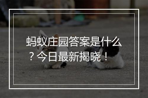 蚂蚁庄园答案是什么？今日最新揭晓！