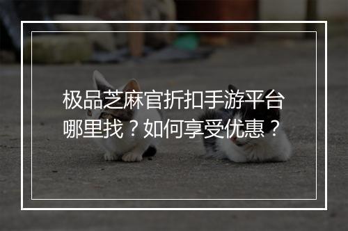极品芝麻官折扣手游平台哪里找?如何享受优惠?
