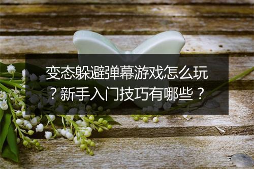 变态躲避弹幕游戏怎么玩?新手入门技巧有哪些?