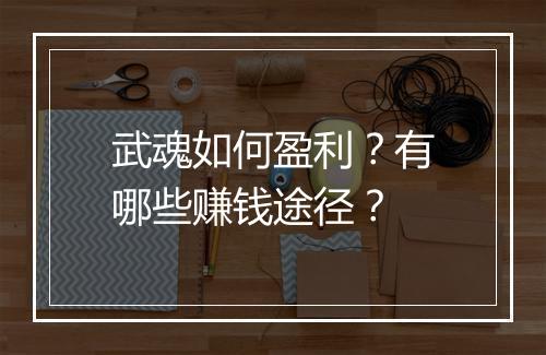 武魂如何盈利？有哪些赚钱途径？
