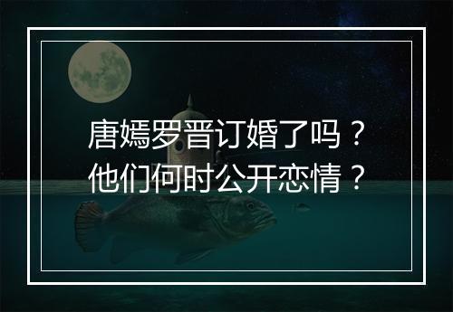唐嫣罗晋订婚了吗？他们何时公开恋情？