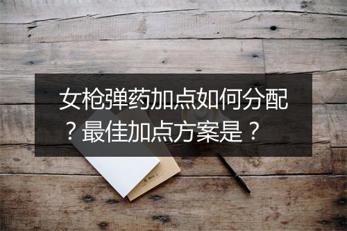 女枪弹药加点如何分配？最佳加点方案是？