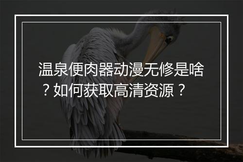 温泉便肉器动漫无修是啥？如何获取高清资源？