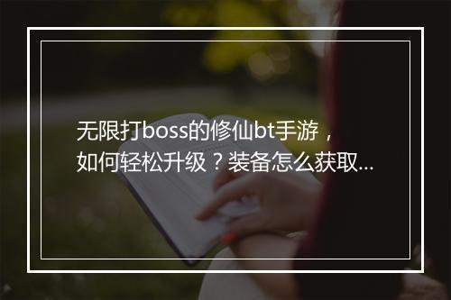无限打boss的修仙bt手游，如何轻松升级？装备怎么获取？