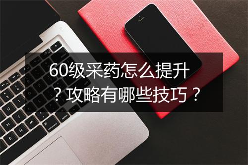 60级采药怎么提升？攻略有哪些技巧？