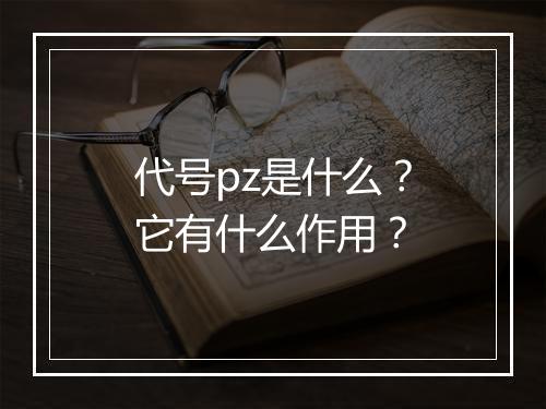 代号pz是什么？它有什么作用？