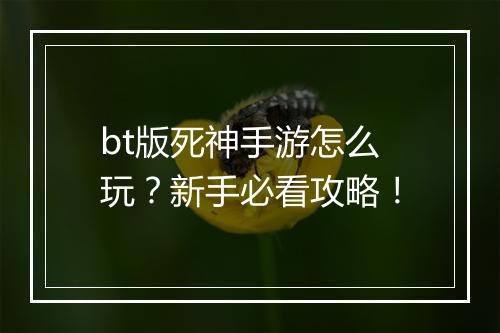 bt版死神手游怎么玩？新手必看攻略！