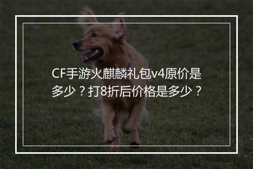 CF手游火麒麟礼包v4原价是多少?打8折后价格是多少?