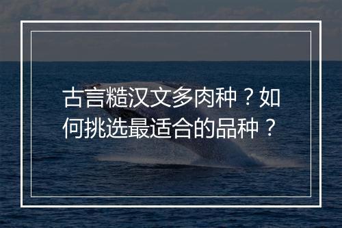 古言糙汉文多肉种?如何挑选最适合的品种?