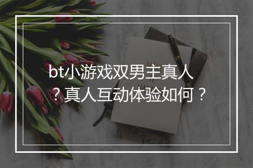 bt小游戏双男主真人？真人互动体验如何？