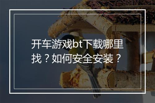 开车游戏bt下载哪里找？如何安全安装？